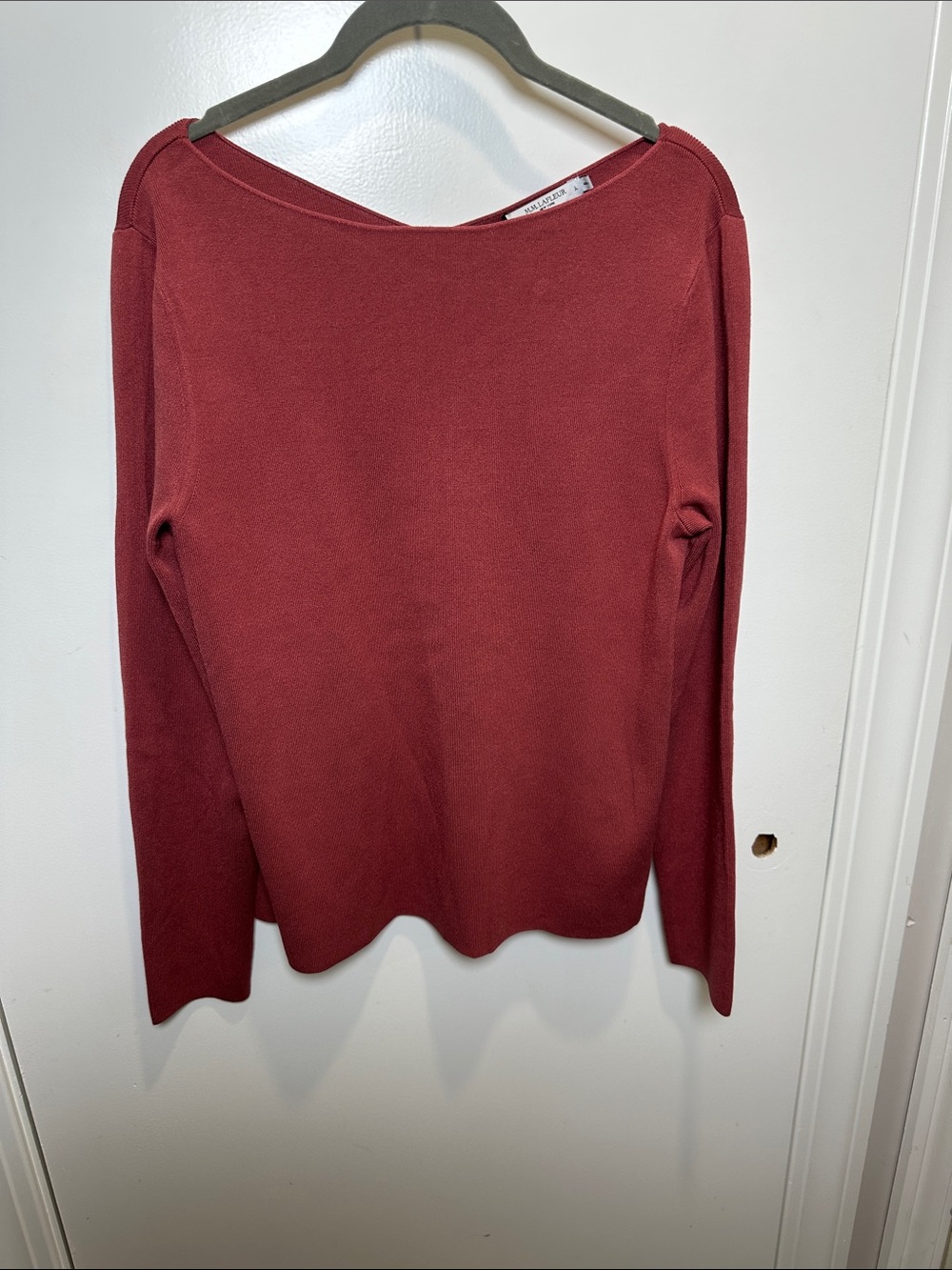 MM Lafleur Long Sleeve Boatneck Top - Deep Brick (08)